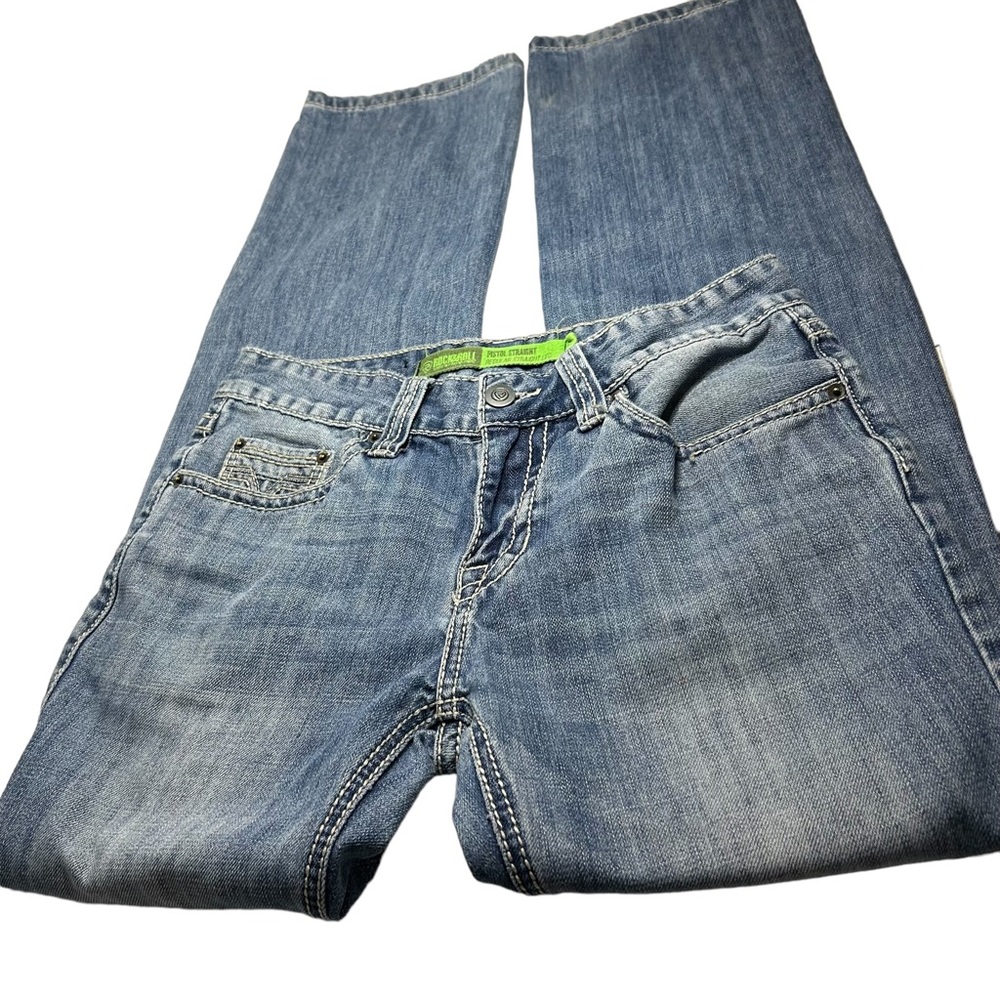 ROCK & ROLL DENIM MEN’S LIGHT WASH MID RISE STRAIGHT RIDING JEANS SZ 31